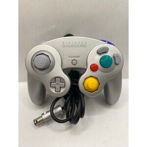 Nintendo GameCube Official OEM Silver Platinum Controller DOL-003 Tested Working